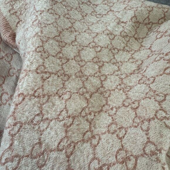 Gucci Guccissima XL Wool Fringe Scarf Pink - Picture 6 of 9